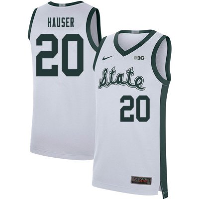 Men Michigan State Spartans NCAA #20 Joey Hauser White Authentic Nike 2019-20 Retro Stitched College Basketball Jersey EJ32V21VG
